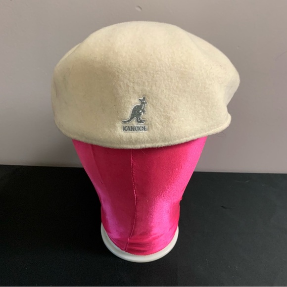 Vintage Kangol Wool 504 Flat Cap Cream Beige Size L - Picture 3 of 4